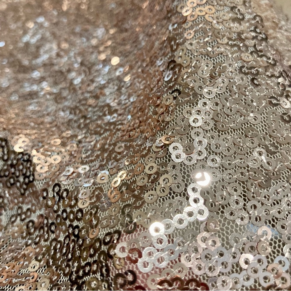 She + Sky Gold Sequin Halter Mini Dress Medium NWT - Picture 5 of 15